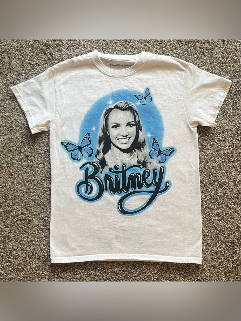 Britney Spears Butterfly Tee T - Shirt, Sz S Adult